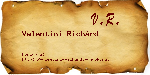 Valentini Richárd névjegykártya